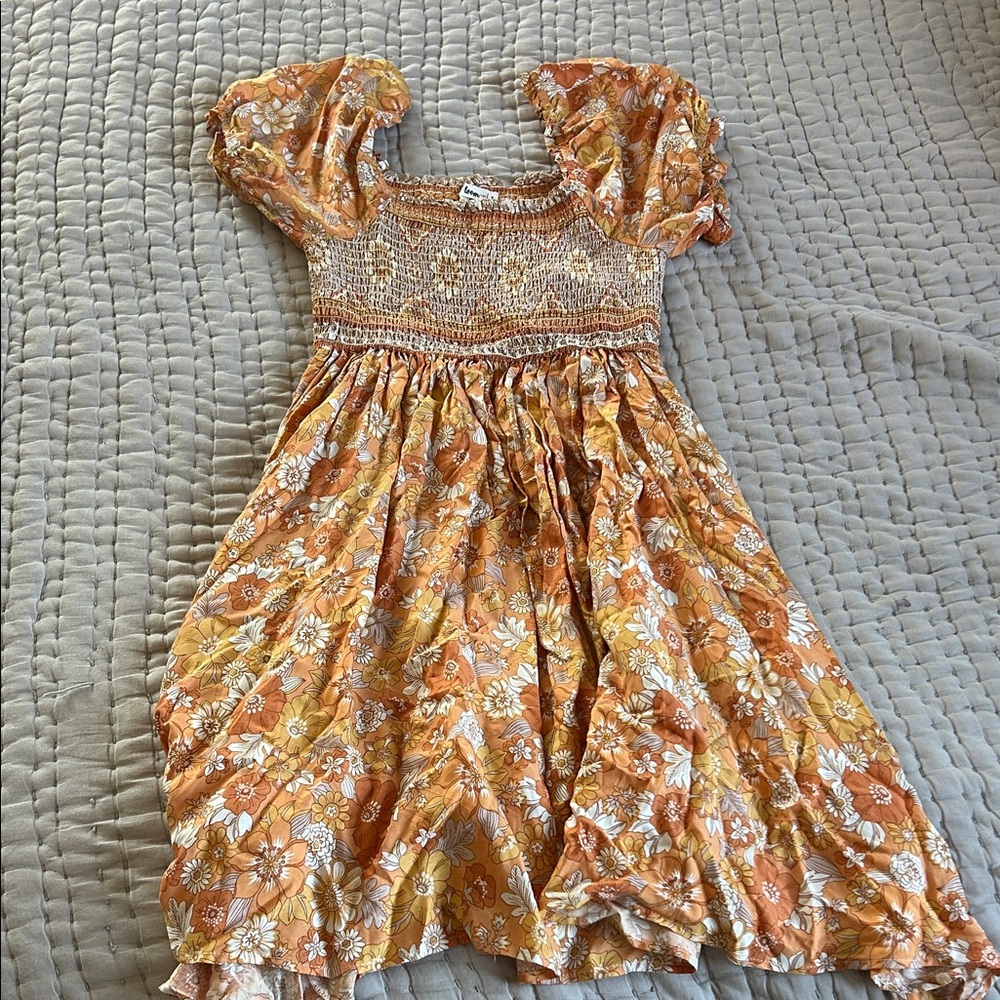 Floral Orange Kids Dress